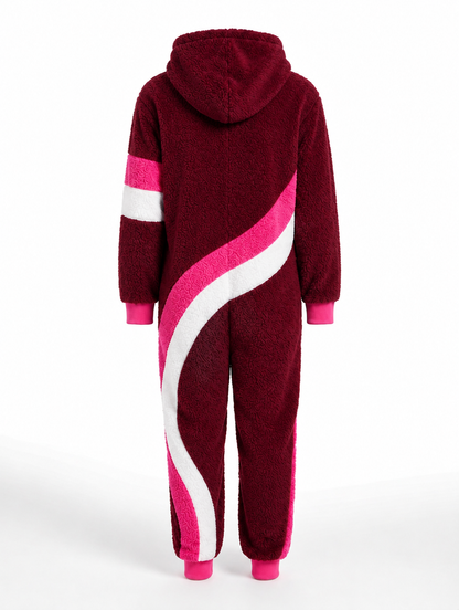 Soda Cozy Sherpa Onesie Wild Cherry back
