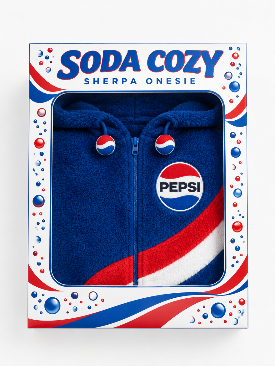 Soda Cozy Sherpa Onesie gift box